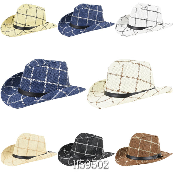 Wholesale Summer Sun Straw Cowboy Hats H59502 - OPT FASHION WHOLESALE