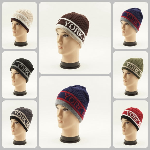Knit Beanie New York Hats H5033 - OPT FASHION WHOLESALE