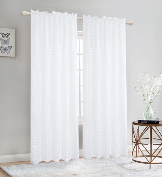 Elegance Sheer Rod Pocket Window Curtain Panel, FF1008 - OPT FASHION WHOLESALE